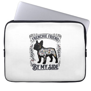 Französische Bulldogge Shirt Vintage Floral Hundel Laptopschutzhülle