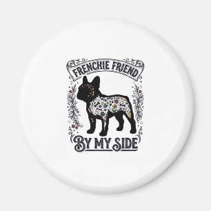Französische Bulldogge Shirt Vintage Floral Hundel Magnet