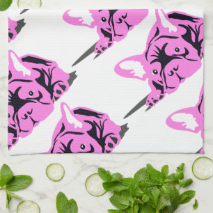 Französische Bulldogge Silhouette Handtuch