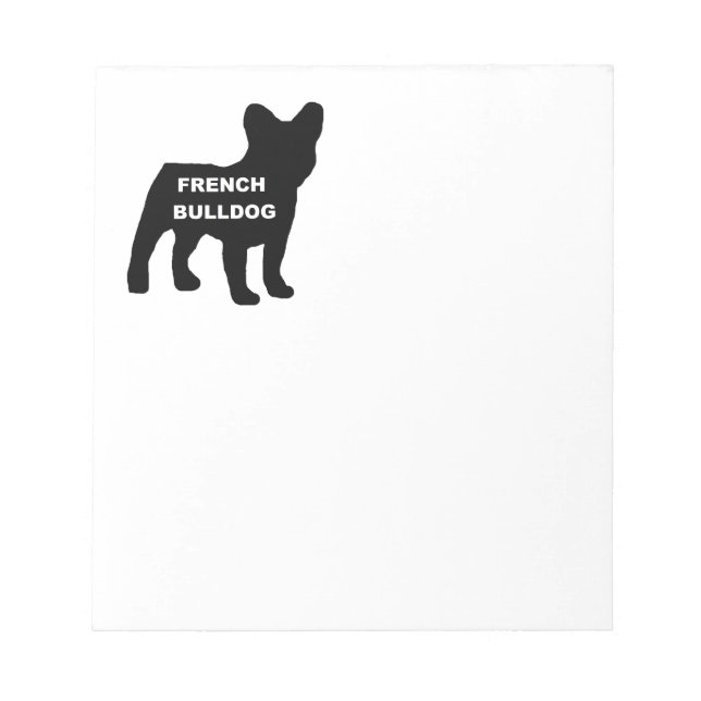 französische Bulldogge-Silhouette Notizblock (Vorderseite)
