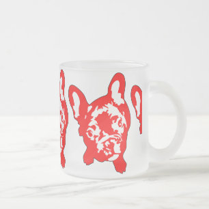 Französische Bulldogge sitzend Mattglastasse