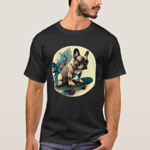Französische Bulldogge Skateboard Skateboardfahren T-Shirt