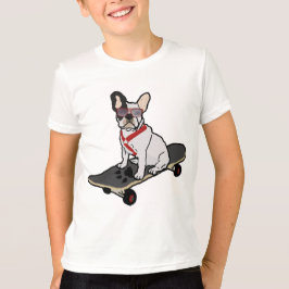 Französische Bulldogge Skateboarding w/sunglasses T-Shirt