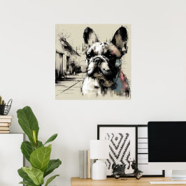 Französische Bulldogge Skizze Kunstposter Poster