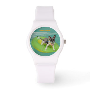 Französische Bulldogge Sommer French Bulldog Armbanduhr