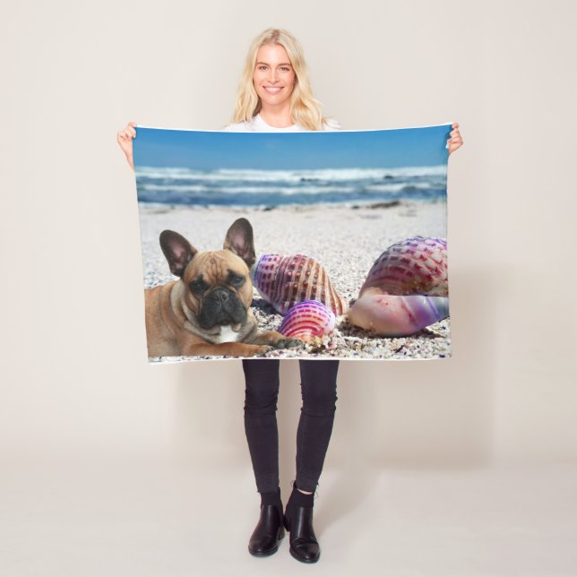 Französische Bulldogge Sommer French Bulldog Fleecedecke (Beispiel)