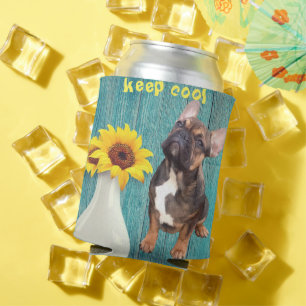 Französische Bulldogge Sonnenblume French Bulldog Dosenkühler