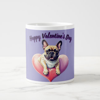 Französische Bulldogge Springt aus  Herz Jumbo-Tasse