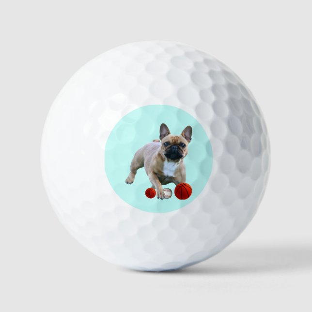 Französische Bulldogge Sprung French Bulldog  Golfball (Vorderseite)