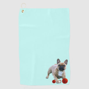 Französische Bulldogge Sprung French Bulldog Golfhandtuch