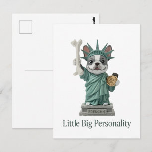Französische Bulldogge Statue of Liberty Hunde Lie Postkarte