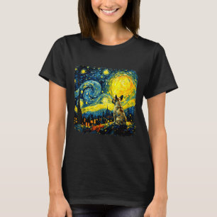 Französische Bulldogge Sternennacht Van Gogh Hunde T-Shirt