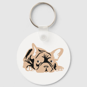 Französische Bulldogge stieg Schlüsselanhänger