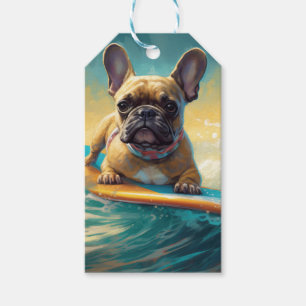 Französische Bulldogge Strand Surfen Malerei Geschenkanhänger