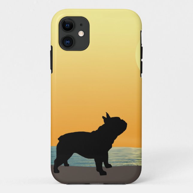 Französische Bulldogge Surfside Sonnenuntergang Case-Mate iPhone Hülle (Rückseite)