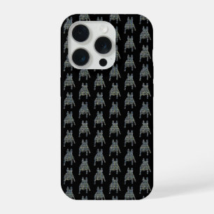 Französische Bulldogge Süße Hund Silhouette Gitter iPhone 15 Pro Hülle