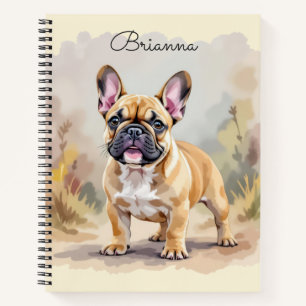 Französische Bulldogge Tan Fawn-farbene süße Frenc Notizbuch