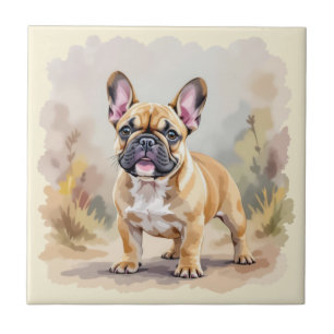 Französische Bulldogge Tan-Fawnfarbene Süße Franzö Fliese