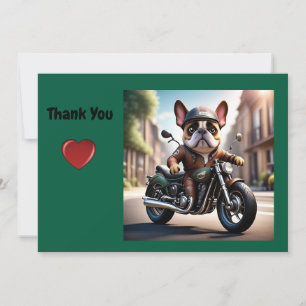 Französische Bulldogge thank you Motorrad Einladung