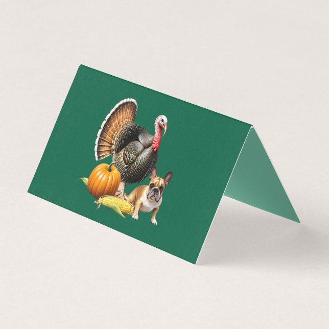 Französische Bulldogge Thanksgiving French Bulldog (Vorderseite)