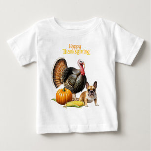 Französische Bulldogge Thanksgiving French Bulldog Baby T-shirt