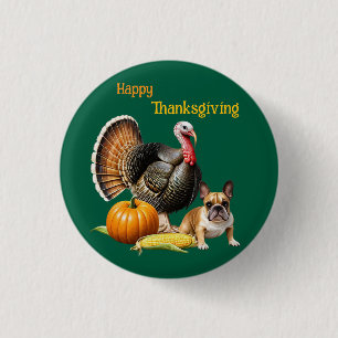 Französische Bulldogge Thanksgiving French Bulldog Button