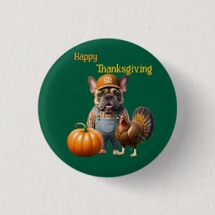 Französische Bulldogge Thanksgiving French Bulldog Button