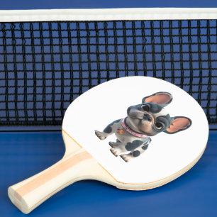 Französische Bulldogge Tischtennis Schläger