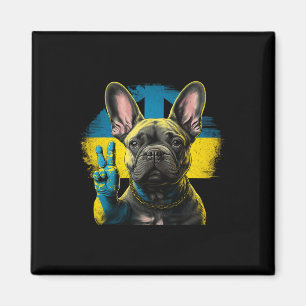 Französische Bulldogge Ukraine Frieden Und Liebe F Magnet