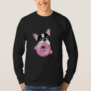 Französische Bulldogge und Rosa-Donut-Tiere T-Shirt
