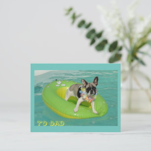 Französische Bulldogge Urlaub French Bulldog Postkarte