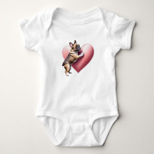 Französische Bulldogge Valentinstag French Bulldog Baby Strampler