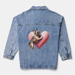 Französische Bulldogge Valentinstag French Bulldog Jeansjacke