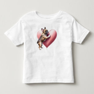 Französische Bulldogge Valentinstag French Bulldog Kleinkind T-shirt