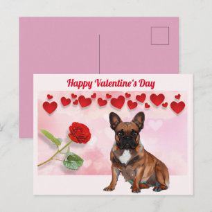 Französische Bulldogge Valentinstag French Bulldog Postkarte