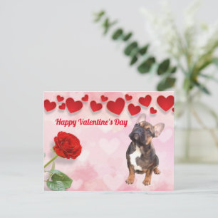 Französische Bulldogge Valentinstag French Bulldog Postkarte
