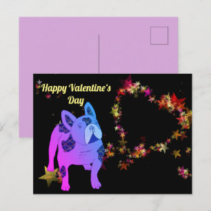 Französische Bulldogge Valentinstag French Bulldog Postkarte