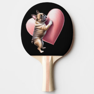 Französische Bulldogge Valentinstag French Bulldog Tischtennis Schläger