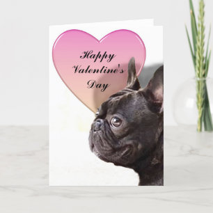 Französische Bulldogge Valentinstag-Karte Feiertagskarte
