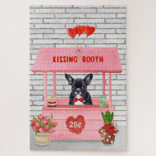 Französische Bulldogge Valentinstag Küssstand Puzzle