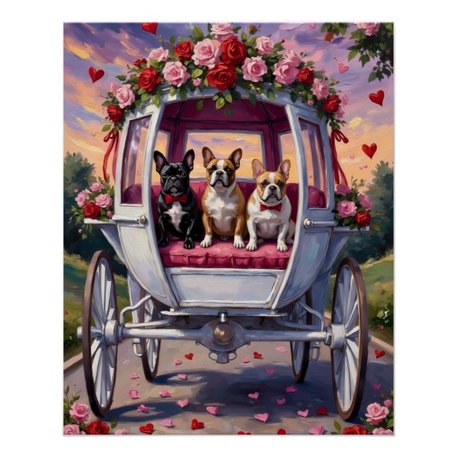 Französische Bulldogge Valentinstag  Poster (Vorderseite)