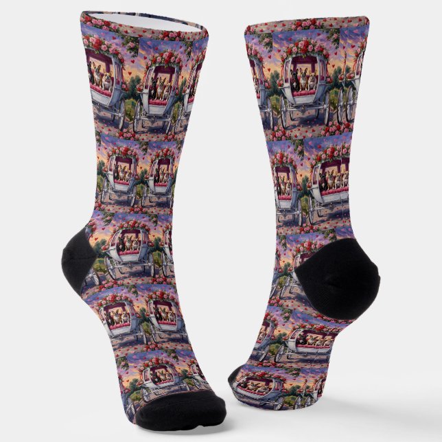 Französische Bulldogge Valentinstag  Socken (Gewinkelt)