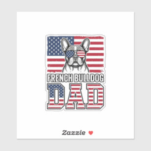 Französische Bulldogge Vater Patriotisch Vintage Aufkleber
