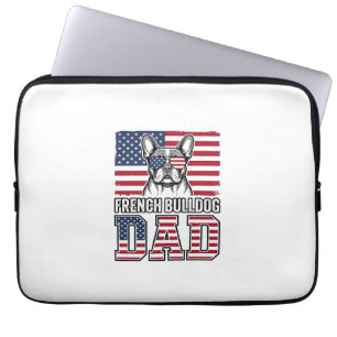Französische Bulldogge Vater Patriotisch Vintage Laptopschutzhülle