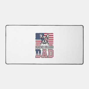 Französische Bulldogge Vater Patriotisch Vintage Schreibtischunterlage