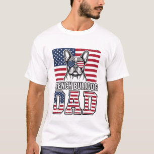 Französische Bulldogge Vater Patriotisch Vintage T-Shirt