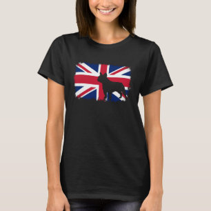 Französische Bulldogge Vereinigtes Königreich Flag T-Shirt