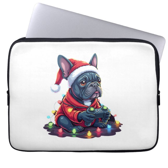 Französische Bulldogge Videospiel Controller Leich Laptopschutzhülle (Vorderseite)