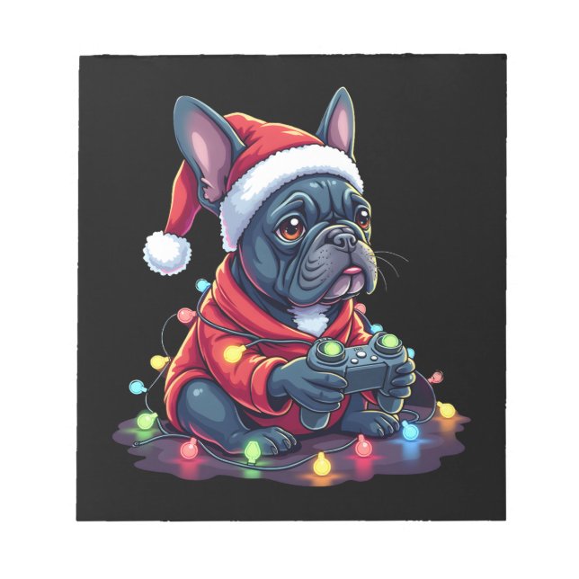 Französische Bulldogge Videospiel Controller Leich Notizblock (Vorderseite)