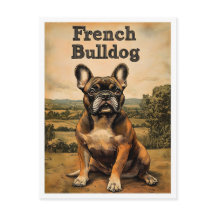 Französische Bulldogge Vintage Kunst